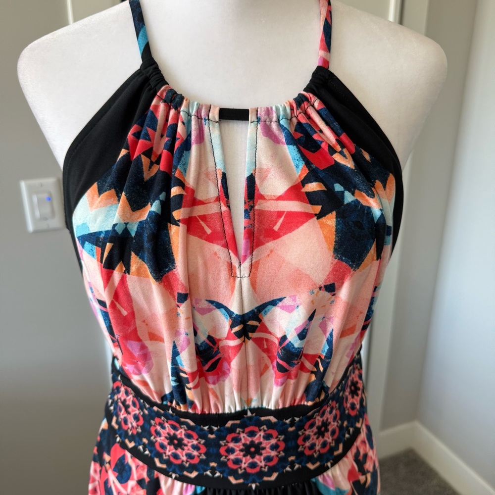 London Times Pink and Black Patterned Maxi Dress - Picture 2 of 6